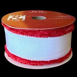 Place & Time Holiday Ribbon Red & White 1 1/2 In x 10 Yd Nice List
